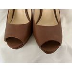 Italian made Vero Cuoio brown soft leather signature open toe heels, 9.5M Dressy Size 9.5 Photo 3