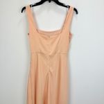 Lulus NEW  Red Carpet Romance Peach Satin Square Neck Maxi Dress Formal Medium Photo 8