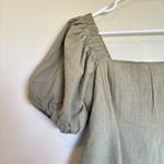 SNDYS Revolve Dress L Olive Tuscany Linen Mini Puff Sleeves Cottagecore Party Green Size L Photo 2