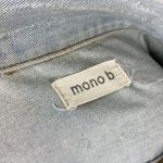 Mono B Light Was Distressed Ripped Denim Jean Jacket Large Blue Photo 9
