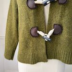 J.Crew Green Wool Horn Button Cropped Cardigan Sweater M Photo 1