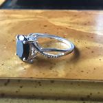 Natural Black Spinel Sterling Silver Infinity Ring Size 6 Photo 2