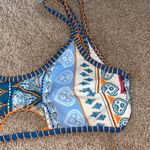 Colorful Patchwork Women's Top size small Aztec top western Blue Photo 1