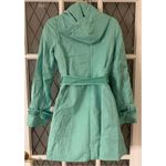 Tahari  Womens Mint Green TRENCH RainCoat Tie Belt Button Lightweight Photo 3