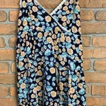 Entro  Dress Womens Medium Blue Floral Lace Trim Slip Daisy Mini A-Line‎ V-Neck Photo 0