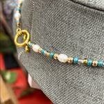 Handmade Freshwater Pearl and Turquoise Seed Bead Necklace ✨ Photo 3