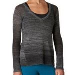 prAna Julien Charcoal Ombré Split Back V-neck Sweater Sz M Photo 0