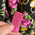 Betsey Johnson Floral Chain Print Blouson Top XL Pink Roses Boho Glam Photo 8