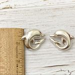 Sterling Silver Vintage  Chunky Dolphin Earrings Photo 5
