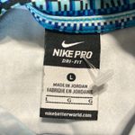Nike  Pro Dri Fit Pullover Blue Print Athletic Top Womens Performance Photo 14