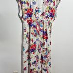 Somedays Lovin  Dress M Cream Floral NWT Button Down Front Slit Maxi Boho Concert Photo 1