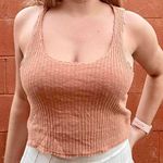 Forever 21 Peach Ribbed Low Cut Tank Top Photo 0