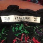 ZARA  Boho Black Green Red Embroidered Voluminous 3/4 Sleeve Peasant Blouse XS Photo 7