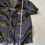 Men's Black and Gold Leopard Print Shirt Size M Photo 8