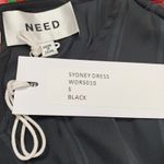 NWT NEED Sydney Black Pinstriped Side Cinch Kaftan Midi Maxi Dress Photo 4