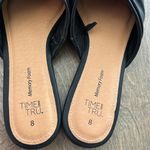 Time and Tru Women's Slip on Woven Twist Black Dress Mules Flats Size 8 Photo 6