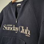 Lounge  Sunday Club Navy Quarter Zip Sweatshirt, L Photo 4