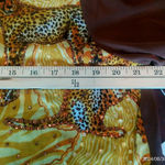 Diane Gilman 100% Silk Blouse Womens Size L Safari Long Sleeve Sequins Brown Photo 8