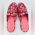 Gucci Princetown Horsebit Logo Print Pink Fabric Flat Loafer Mules Size EU 39 Photo 9