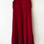 Torrid Dark Magenta Pink Dress Size 00 M Crinkle Gauze Maxi Crochet Work Summer Photo 5