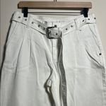 Michael Kors White Pleat-Detail Belted Jeans Size 8 New With Tags Photo 1