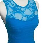 NEW Blue Seamless Buttery Soft Textured Lace Sleeveless Dress — Party Club Size undefined Photo 0