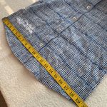 Tizzie button down blouse 3/4 sleeve Rome style navy tattersall size small NWT Photo 3