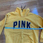 PINK - Victoria's Secret Victoria Secret Pink Yellow Pullover Hoodie fleece Sz L Photo 3