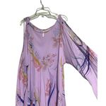 Free People Women's Cold Shoulder Ruffled Long Sleeve Dress Purple Size S Photo 3