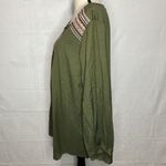 Zenobia NWT  Olive Green Embroidered Tunic Top Long Sleeve NEW Photo 3