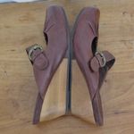 Bear Trap Brown Leather Mary Jane Wedge Mules Size 7M Photo 3