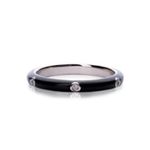 Boutique Pave Diamond Black & White Stackable Ring | 925 Sterling Silver‎ Enamel Photo 0