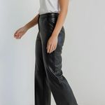 SIMKHAI Mackenzie Vegan Leather Pants, Black, 8 (US) Black Photo 2