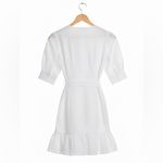 Tanya Taylor Gina Eyelet Trim Wrap Eyelet Mini Dress Ruffle Coquette Coastal Photo 1