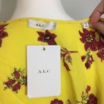 A.L.C. NWT Silk Yellow Floral Wrap Tie Top Blouse Photo 6
