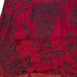 Soft Surroundings Soft Surrounding Red Romantic Scarlette Rose Sheer Satin Long Sleeve Tunic Top Photo 2