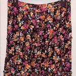 vintage floral skirt with vibrant colors on a black background long modest Photo 2