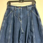 Me+Em Pleated Mid Rise Wide Leg Soft Denim Jeans Dark Wash Size 2 Blue Photo 5