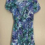 Blue Island  tropical dress small ruffle v neck elastic waist line Photo 0