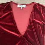 Kasper  Women’s‎ Velvet Surplice Faux Wrap Top - Size L - Pepperberry - NWT Photo 5