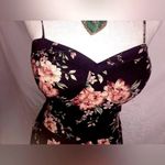 Floral Jumpsuit size medium eggplant in with adjustable straps Photo 3