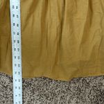 A loves A  Mustard Yellow Cotton Blouse Ruffle‎ Sleeve Eyelet Neckline S Boho Photo 5