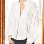 Free People  Cozy Dreams Top Textured Cotton Loose Pullover in Soft White Size XS Photo 13