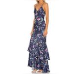 HOUSE OF HARLOW 1960 X REVOLVE Tania Slip Dress in Navy Floral Multi XS Luxury Blue Photo 1