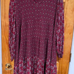 Maeve by Anthropologie Amber Tiered Tunic Dress Red Boho Print Size 1X Photo 0