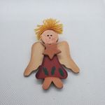 Wooden Angel Brooch Tan Photo 1