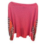 Free People  We the Free Women Small Blossom Thermal Top Red Bandana Sleeves Boho Photo 10