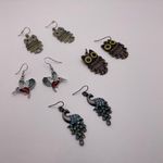 Hummingbird Lot Of 4 Women’s Costume Earrings Pierced Dangle Drop Owl, , Peacock Photo 2