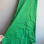 Loft NWT Ann Taylor Green Satin Animal Print Office Careen Midi Skirt Size XS Photo 2