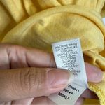 J.Jill Embroidered Sleeves Double V Tee In Yellow & White Size Large Photo 6